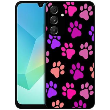 Imagem de SM CASES Para Samsung Galaxy A16 4G, Galaxy A16 5G - Padrão de pata de cachorro sem costura design impresso 2D traseira de telefone TPU borracha protetora à prova de choque para Samsung Galaxy A16 4G