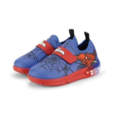 Imagem de Tênis Infantil Bibi Space LED Spider Man Modelo com Luzes Coloridas, Conforto, Estilo e Diversão em Cada Passo para Meninos que Amam Aventuras (Azul/Vermelho, BR, Criança de 1 a 3 anos, Numérico, 21)