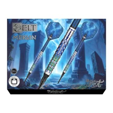 Imagem de Shot! Conjunto de dardos de ponta macia Celt Merlin - Conjunto de dardos profissional feito à mão com 95% de tungstênio feito na Nova Zelândia, dardos de ponta macia para alvo eletrônico