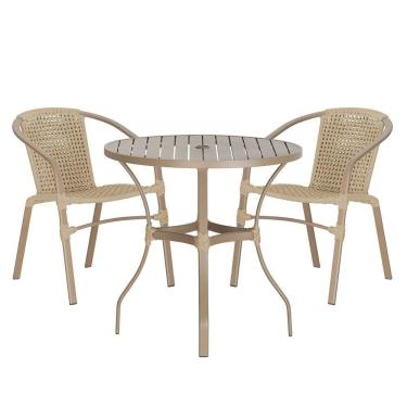 Imagem de 02 Cadeiras Floripa E Mesa Roma 100cm Fendi Trama Original Rami