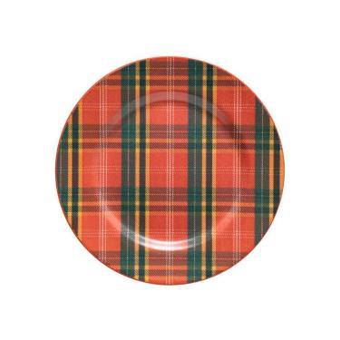 Imagem de Prato De Sobremesa Copa E Cia Aquarelle Natal Em Cerâmica Xadrez