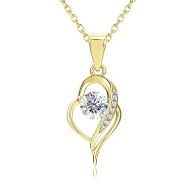 Imagem de Colar de cristal e zircônia banhado a ouro 18K para mulheres, corrente de cabo elegante, extensão de 39,9 cm + 5 cm, joia delicada para presente diário, Banhado a ouro, Zircônia cúbica