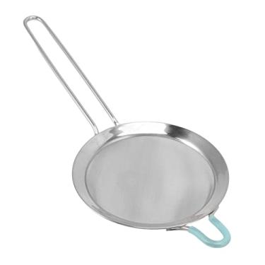 Imagem de Coador de farinha portátil de aço inoxidável com alça longa de 60 malhas para cozinha (20cm)