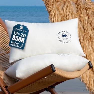 Imagem de Phantoscope Inserção de almofada externa - logotipo impresso à prova d'água, enchimento de almofada de sofá, conjunto de 2 peças 30 x 50 cm