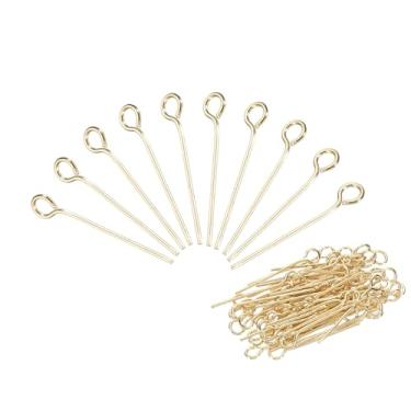Imagem de PATIKIL 300 peças de pinos de aço inoxidável 0,6 mm/24 calibre 18 mm brincos de cabeça plana para fabricação de joias, achados de joias, artesanato DIY, colar, ouro