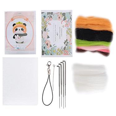 Imagem de Kit de feltragem de agulha Boneca de frutas de lã Conjunto de artesanato feito à mão com agulha de puxão Bancada de espuma Material de lã Artesanato DIY para iniciantes Crianças (118#luobté)