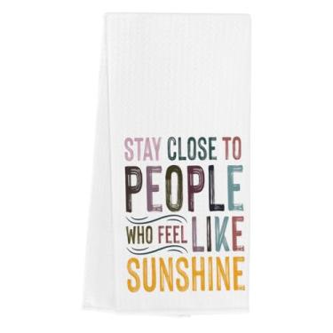 Imagem de WINGTECA Presentes motivacionais toalhas de cozinha anfitriã presentes de inauguração de casa para mulheres homens citações inspiradoras waffle tecer mão toalhas de prato de chá para cozinha banheiro