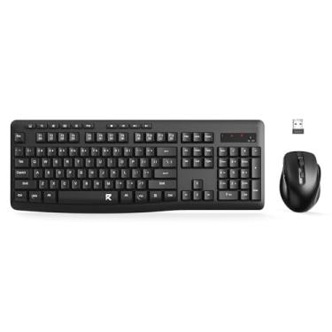 Imagem de Redragon Combo de teclado e mouse sem fio, teclado de computador ergonômico de tamanho completo de 2,4 G e mouse sem fio ajustável de 5 níveis DPI para Windows, Mac OS Desktop/Laptop/PC, BS-7367-B
