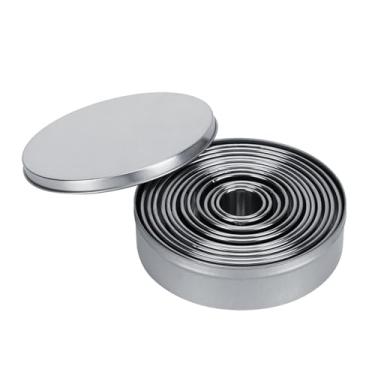 Imagem de Generic Kit de Acessórios de Cozimento de Pastelaria de Anel de Aço Inoxidável de 12 Peças para Decoração de Chocolate e Bolo - Adequado para Entusiastas de Panificação e Padarias Profissionais