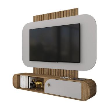 Imagem de Painel Suspenso Jurere Sala Tv Até 55 Polegadas 1 Porta Cinamomo/off White