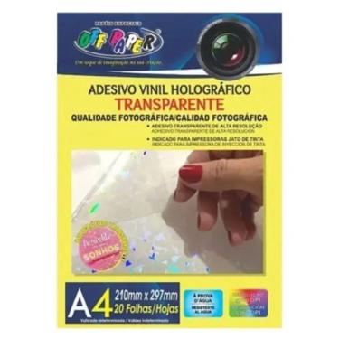 Imagem de Adesivo Vinil Holografico Transparente A4 20 Fls - Off Paper