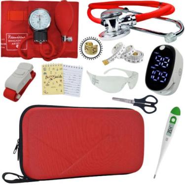 Imagem de Kit Case Enfermagem Esteto Premium Incoterm - Love Saude, VERMELHO PRE