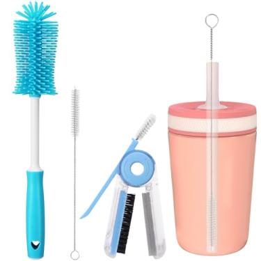 Imagem de XANGNIER Conjunto de 3 escovas de limpeza de garrafa de água para Zak 340 g/425 g, escova de garrafa multifuncional e escova de limpeza de canudo longo, kit de limpeza para acessórios de copo Zak
