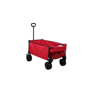 Imagem de Carrinho de Carga Dobrável Multiuso, 80kg, Vermelho, Aço com Pintura Epóxi, Poliéster Oxford 600D, 92x49x89cm, para Camping, Praia, Pescaria