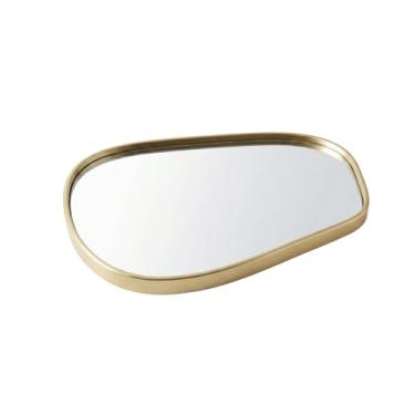 Imagem de Bandeja Decorativa Espelhada Lavabo Difusor Banheiro Aparador Organizador de Objetos Sala (Orgânica Dourada - Mod D)