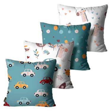 Imagem de Kit com 4 Capas de Almofadas Mdecore Infantil 45x45, Infantil Boho Col