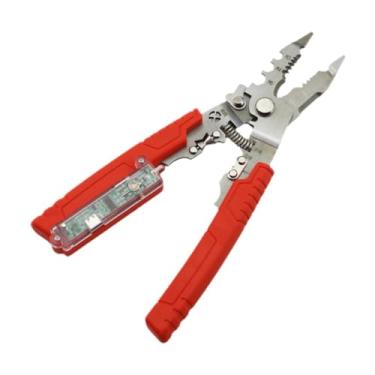 Imagem de Fenteer Alicate decapador de fios elétricos, cortador de fios elétricos com testador de voltagem, alicate portátil para eletricistas para puxar automotivos.