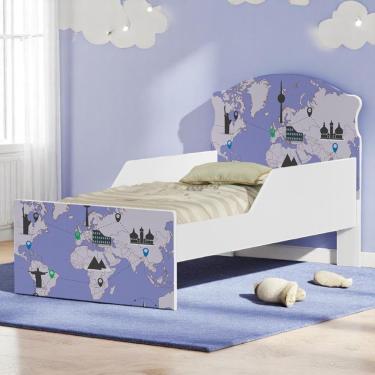 Imagem de Cama Infantil Tick Mapa De Viagens Com Colchão