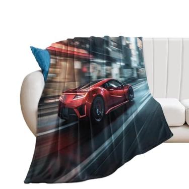 Imagem de HouLaiZhe Cobertor Super Macio Flanela Velocidade JDM Carro NSX Motion Blur Leve Cobertor de Refrigeração para Sofá-Cama Cadeira Sofá Carro Viagem ao Ar Livre Leve Quente 101,6 cm x 127 cm
