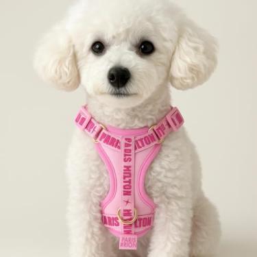 Imagem de Peitoral para animais de estimação, rosa, tamanho P, colete ajustável para cães com anel em D