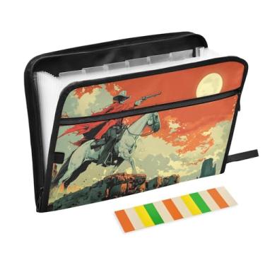 Imagem de CEBUGI Pasta expansível de 13 bolsos, impermeável, sanfonada, organizador de arquivos com etiquetas tamanho A4, organizador de documentos de papel para escola, material de escritório, caveira