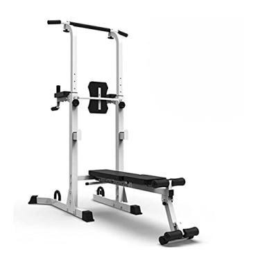 Imagem de Rack de torre de academia, estação de fitness, multifuncional, barra horizontal, para uso doméstico, halterofilismo, banco de halteres, equipamento de ginástica