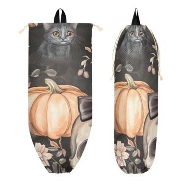 Imagem de xigua Suporte de parede de plástico de caveira fofa com cordão 1 pacote, organizador de sacolas de compras reutilizável para bolsas, meias, roupas íntimas e gravatas