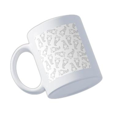 Imagem de Caneca Xícara de Café Porcelana 300ml com Duendes Vermelhos Natal Doodle