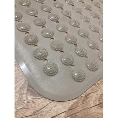 Imagem de Tapete de Banheiro Antiderrapante Moderno com Ventosa Retangular para Box e Chuveiro (539 Bege)
