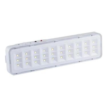 Imagem de Luminária De Emergência Lâmpada 30 Led Bateria Recarregável Branco 127