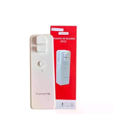 Imagem de Mini Seladora Térmica Portátil 2 em 1, Recarregável USB, com Lâmina de Corte e Ímã Magnético, Cinza, 11x3.5x2.5cm, para Sacos Plásticos