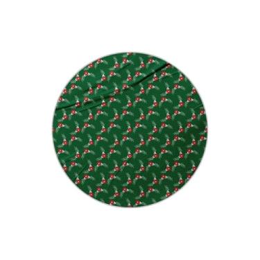 Imagem de Adesivos Natalinos Redondos 25 Unidades Com Estampa Floral Verde Festivo - Tamanho 30x30cm