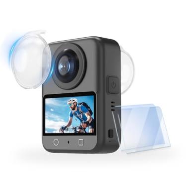 Imagem de Flymile Protetor de Lente Osmo 360 + Pacote com 2 Protetores de Tela para DJI, Película de Vidro Temperado HD Capa Protetora de Lente PC para DJI Osmo 360 Kit de Acessórios de Proteção [Antiarranhões]