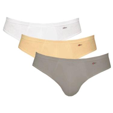 Imagem de Kit 3 Cuecas Slip Zorba Algodão 791 Zorba M - Branco/Bege/Grafite