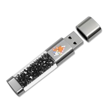 Imagem de Pen Drive USB de 64 GB, suporte de memória externa Techkey para armazenamento de imagens/vídeos/dados/backup V2.31 polegar/pular/discos rígidos de alta velocidade - preto corvo