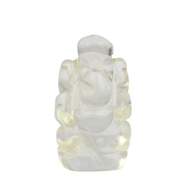 Imagem de Rudra Empire Estátua de Ganesha esculpida à mão em pedra de cristal Ganpati para decoração de placa de painel de carro