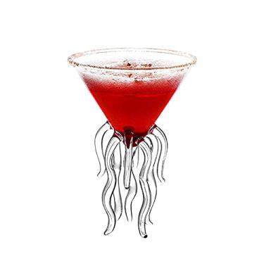 Imagem de ZJchao Copo de Vidro para Aquário Martini, de Polvo, Taças para Coquetéis, Vinho, Champanhe, Bares, Cor Translúcida, 1 Peça