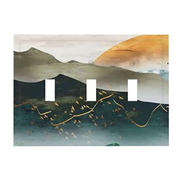 Imagem de Interruptor de luz triplo de 3 entradas de meados do século, capa para placa frontal elétrica decirativa para cozinha, banheiro, decoração de quarto