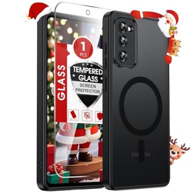 Imagem de LeYi Capa para Galaxy S20-FE: Capa compatível com Samsung S20 FE [Mag-Safe Fit] com protetor de tela, película fosca translúcida de toque suave e proteção de nível militar Funda para S20FE, preta