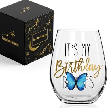 Imagem de Innfueunun It's My Birthday Glasses, presentes de aniversário para mulheres, presentes de aniversário de vinho para mãe, avó, melhor amiga, presente de feliz aniversário para amigos, presente de