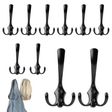 Imagem de Ganchos para Roupas de Parede | Gancho De Design Com 3 Pontas | Com 20 Parafusos Para Instalação,Para Chapéu Cachecol Saco Toalha Chave Guarda-Chuva