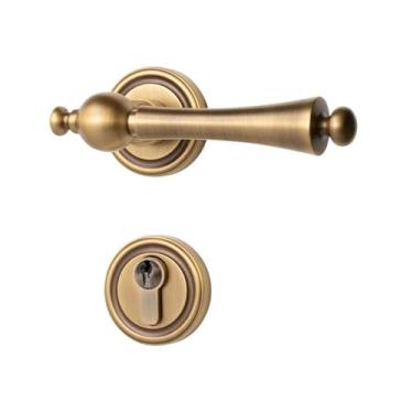 Imagem de Fechadura de porta americana de latão para uso doméstico, madeira maciça, luz de quarto, luxo, moderna, silenciosa, fechadura (latão)