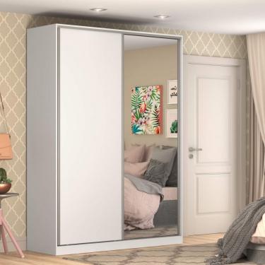 Imagem de Guarda Roupa Solteiro com Espelho 2 Portas de Correr Rc2002 Nova Mobile Branco