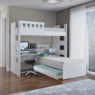 Imagem de Treliche Solteiro com Escrivaninha Foscarini Branco