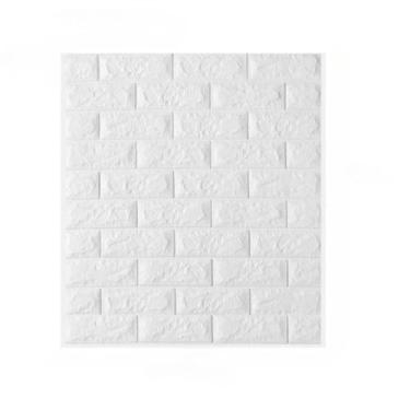 Imagem de 3D Adesivo Parede Tijolinho Branco Alto Relevo Decoração Fácil Aplicação(BRANCO,18 PLACAS)