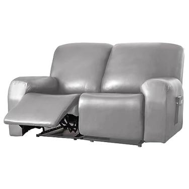 Imagem de Capa reclinável elétrica de 3 lugares, capa elástica de couro sintético com bolsos para poltronas, protetor de móveis para sofá de sala de estar