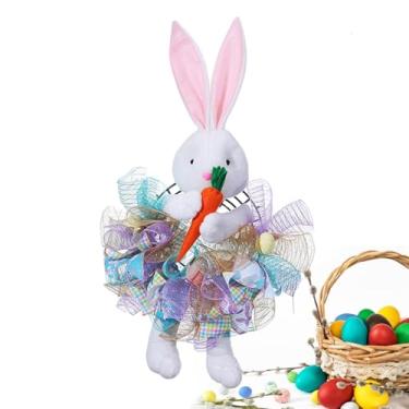Imagem de Grinaldas De Páscoa Para Porta Da Frente - Decoração Divertida e com Coelhos Artificiais para Feriados | Grinaldas de Páscoa para Porta de Entrada Exterior - Para Interior Exterior Sala De Estar Cozin