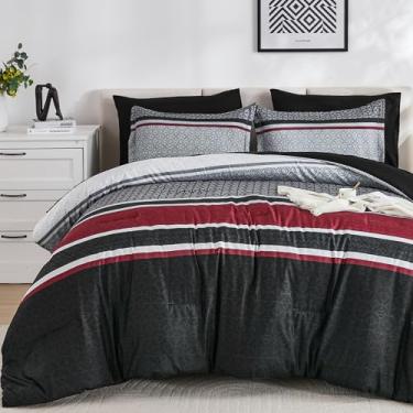 Imagem de WONGS BEDDING Conjunto de edredom listrado 7 peças - YS01AB091688Q7U-A