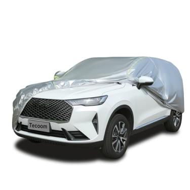 Imagem de Tecoom Capa de carro SUV à prova d'água para todos os climas, exterior e interno completo à prova de vento UV sol chuva neve granizo capas de proteção com zíper de porta e fechadura, apto para SUV 216