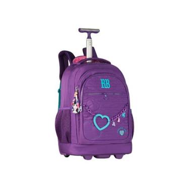 Imagem de Mochila Rebecca Bonbon De Rodinhas Juvenil Escolar Mala Teen, Roxo